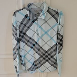 Men's Blue Plaid Long Sleeve Shirt